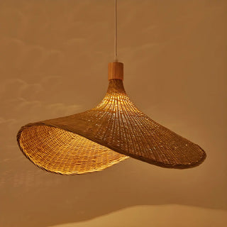 ZOWALA - Bohemian Woven Bamboo Beige Dining Room Pendant Light Image - 7