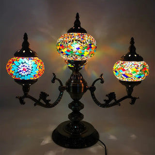 Unique Bohemian Oval 4 Bulbs Stained Glass Table Lamp Zawala Image - 1