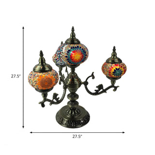Unique Bohemian Oval 4 Bulbs Stained Glass Table Lamp Zawala #size