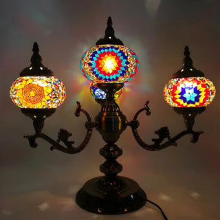 Unique Bohemian Oval 4 Bulbs Stained Glass Table Lamp Zawala Image - 2