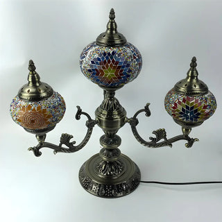 Unique Bohemian Oval 4 Bulbs Stained Glass Table Lamp Zawala Image - 6