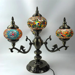 Unique Bohemian Oval 4 Bulbs Stained Glass Table Lamp Zawala Image - 7