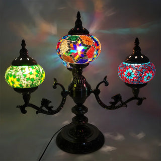 Unique Bohemian Oval 4 Bulbs Stained Glass Table Lamp Zawala Image - 9