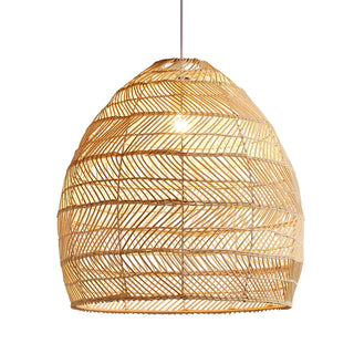 Bohemian Natural Rattan Woven Dome Restaurant Pendant Light Zawala Image - 3