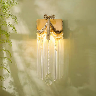 ZOWALA - Unique Brass Bowknot Crystal Mini LED Wall Sconce Light Image - 1