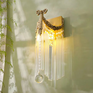 ZOWALA - Unique Brass Bowknot Crystal Mini LED Wall Sconce Light Image - 2