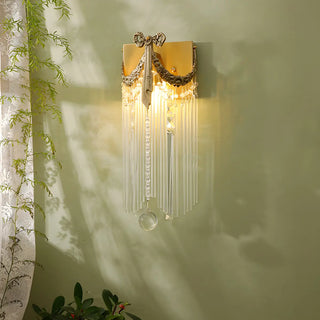 ZOWALA - Unique Brass Bowknot Crystal Mini LED Wall Sconce Light Image - 4