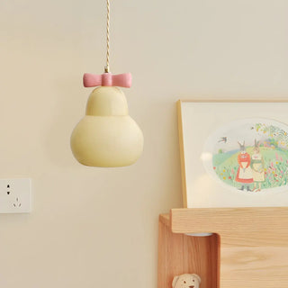 ZOWALA - Nordic Flower Bowknot Metal Dining Room Pink Pendant Light Image - 1