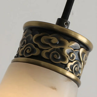 ZOWALA - Vintage Alabaster Teardrop Pendant Light Image - 12