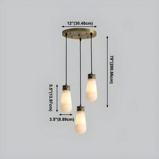 ZOWALA - Vintage Alabaster Teardrop Pendant Light Image - 15