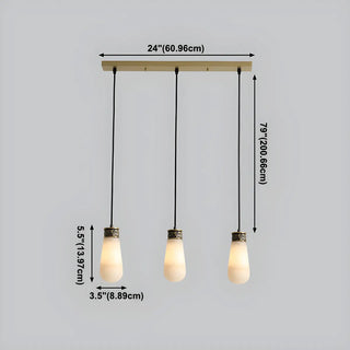 ZOWALA - Vintage Alabaster Teardrop Pendant Light Image - 16