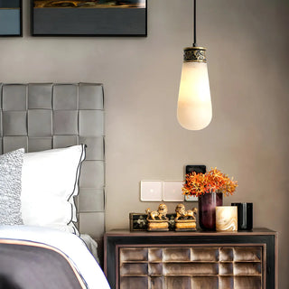 ZOWALA - Vintage Alabaster Teardrop Pendant Light Image - 4