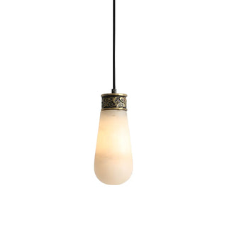 ZOWALA - Vintage Alabaster Teardrop Pendant Light Image - 5