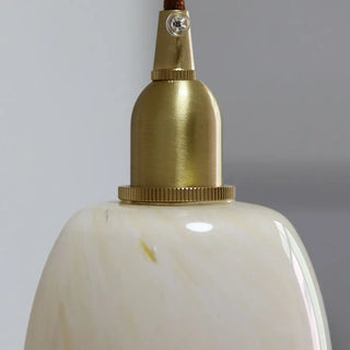 ZOWALA - Vintage Flower Glass Dining Room Brass Pendant Light Image - 6