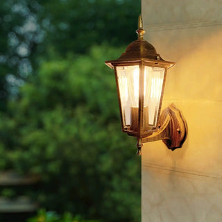 External Bronze Mini Vintage Lantern Metal Wall Lamp Zawala Image - 1