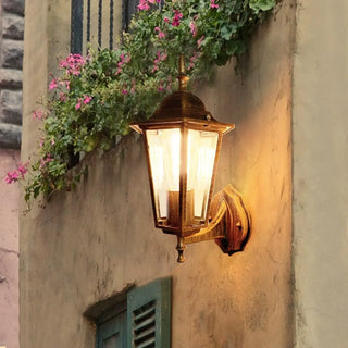 External Bronze Mini Vintage Lantern Metal Wall Lamp Zawala Image - 3