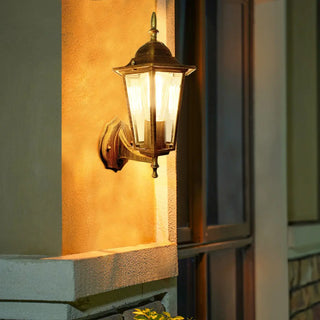External Bronze Mini Vintage Lantern Metal Wall Lamp Zawala Image - 4