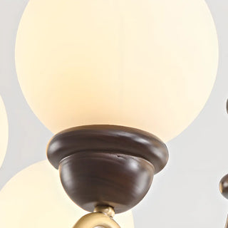 ZOWALA - Globe Curve Arm Wood Brown Glass Classic Chandelier Image - 12