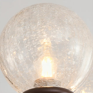 ZOWALA - Globe Curve Arm Wood Brown Glass Classic Chandelier Image - 13