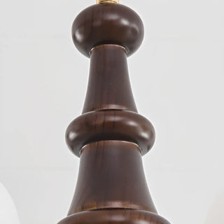 ZOWALA - Globe Curve Arm Wood Brown Glass Classic Chandelier Image - 15