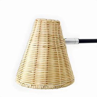 Coastal Cone Rattan Bedroom Brown Mini Wall Sconce Zawala Image - 7