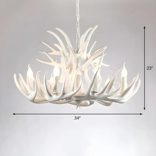 Antler Candle Resin Brown Living Room Farmhouse Chandelier Image - 14