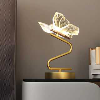 Elegant Crystal Butterfly Metal Base Decor Table Lamp Zawala Image - 1