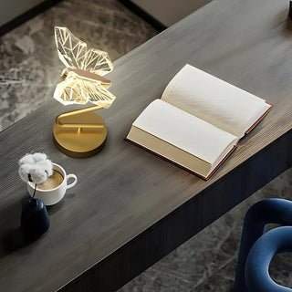 Elegant Crystal Butterfly Metal Base Decor Table Lamp Zawala Image - 2