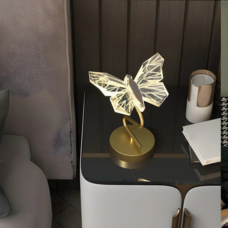 Elegant Crystal Butterfly Metal Base Decor Table Lamp Zawala Image - 4