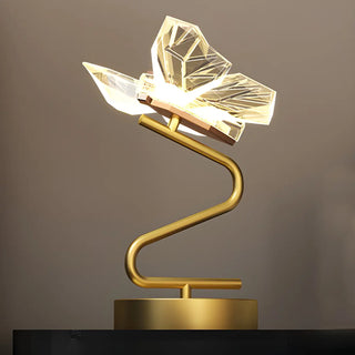 Elegant Crystal Butterfly Metal Base Decor Table Lamp Zawala Image - 5