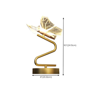 Elegant Crystal Butterfly Metal Base Decor Table Lamp Zawala #size