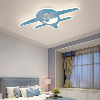 Kids Room Cartoon Whale Ceiling Fan with LED Light Zawala Image - 1
