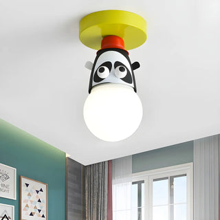 ZOWALA - Kids Room Cartoon Giraffe Semi-Flush Mount Ceiling Lamp Image - 1