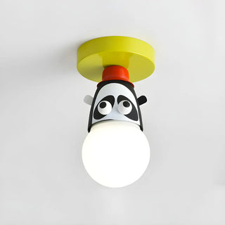ZOWALA - Kids Room Cartoon Giraffe Semi-Flush Mount Ceiling Lamp Image - 12