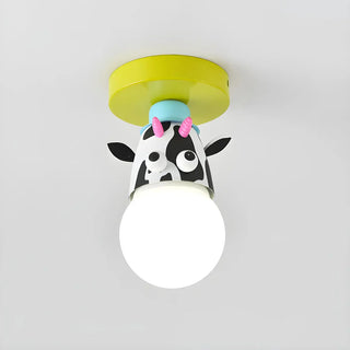 ZOWALA - Kids Room Cartoon Giraffe Semi-Flush Mount Ceiling Lamp Image - 14