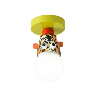 ZOWALA - Kids Room Cartoon Giraffe Semi-Flush Mount Ceiling Lamp Image - 16