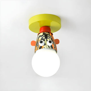 ZOWALA - Kids Room Cartoon Giraffe Semi-Flush Mount Ceiling Lamp Image - 17
