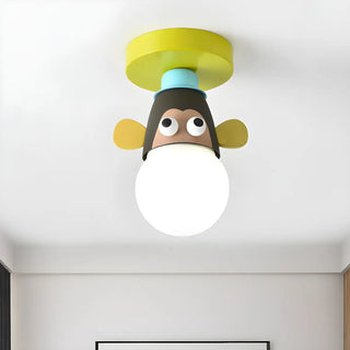 ZOWALA - Kids Room Cartoon Giraffe Semi-Flush Mount Ceiling Lamp Image - 19