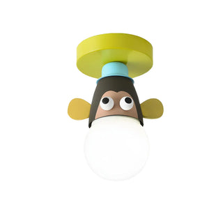 ZOWALA - Kids Room Cartoon Giraffe Semi-Flush Mount Ceiling Lamp Image - 20