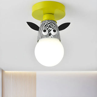 ZOWALA - Kids Room Cartoon Giraffe Semi-Flush Mount Ceiling Lamp Image - 22