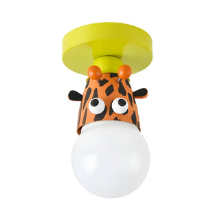 ZOWALA - Kids Room Cartoon Giraffe Semi-Flush Mount Ceiling Lamp Image - 7