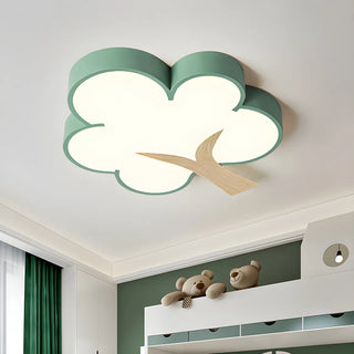 Kids Room Cartoon Green Tree LED Flush Mount Light Zawala Image - 1