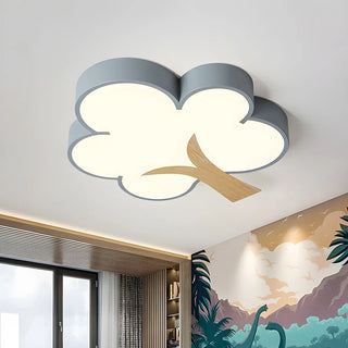 Kids Room Cartoon Green Tree LED Flush Mount Light Zawala Image - 2