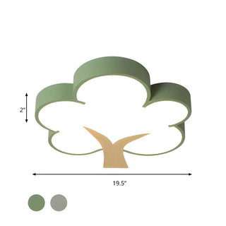 Kids Room Cartoon Green Tree LED Flush Mount Light Zawala Image - 8