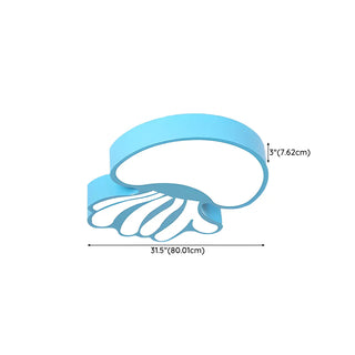 Cartoon Blue Jellyfish LED Flush Mount Ceiling Light Zawala Image - 11
