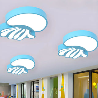 Cartoon Blue Jellyfish LED Flush Mount Ceiling Light Zawala Image - 3