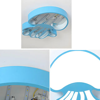 Cartoon Blue Jellyfish LED Flush Mount Ceiling Light Zawala Image - 6