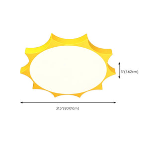 Nursery Cartoon Yellow Sun-Shaped LED Flush Mount Light Zawala Image - 10