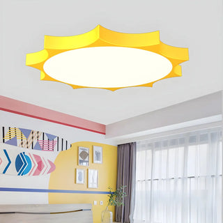 Nursery Cartoon Yellow Sun-Shaped LED Flush Mount Light Zawala Image - 2