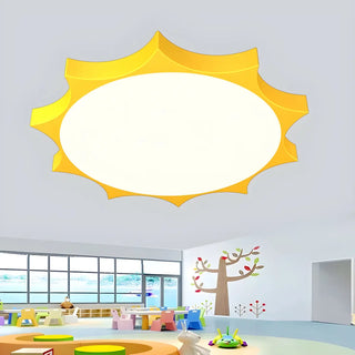 Nursery Cartoon Yellow Sun-Shaped LED Flush Mount Light Zawala Image - 4